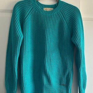 Michael Kors Teal Knit Crewneck Sweater